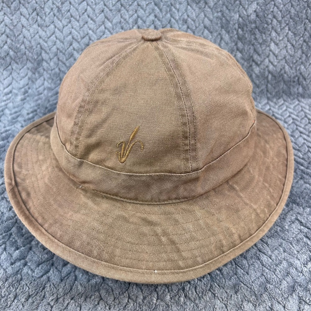 Embroidered Cattail Mens Brown Avery Heritage Collection Canvas Bucket Hat XL